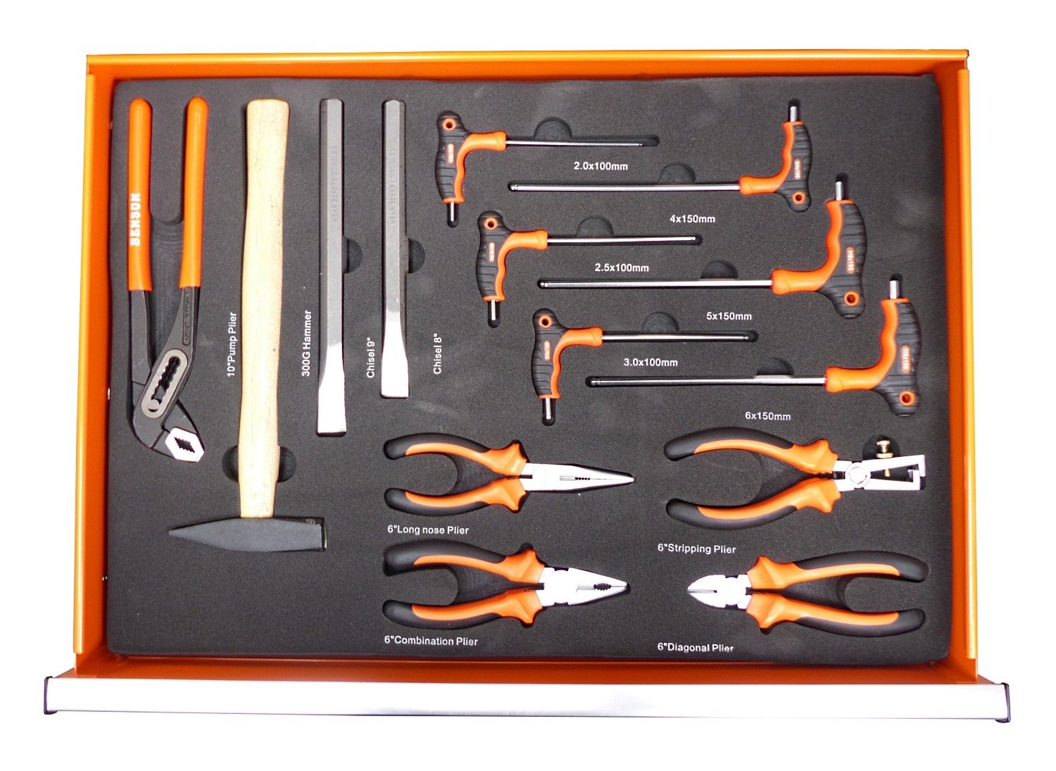 Gereedschaptrolley, gevuld