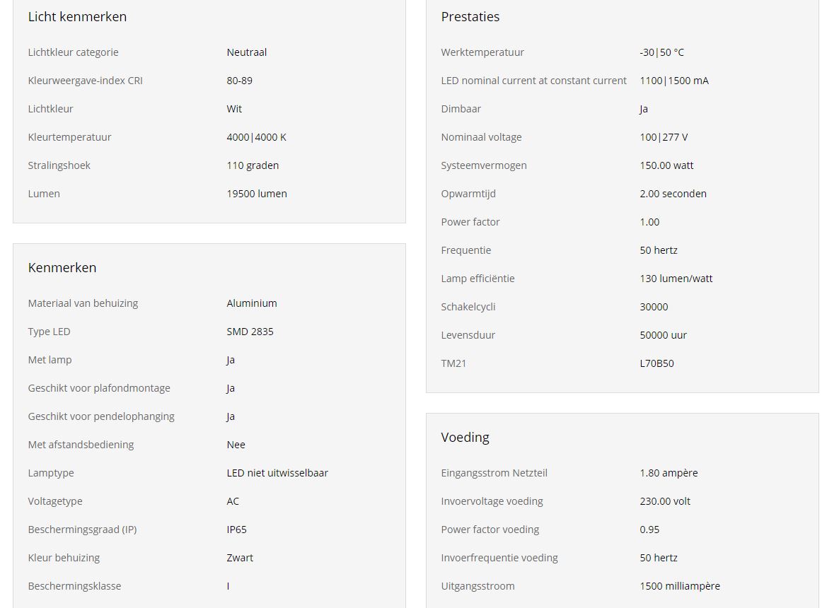 LED High Bay met wisselbare lens