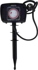 (Tuin-) Stekkerdoos met schakelklok