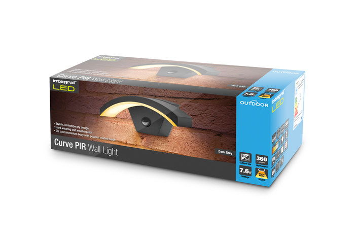 Integral buitenlamp Curve met PIR