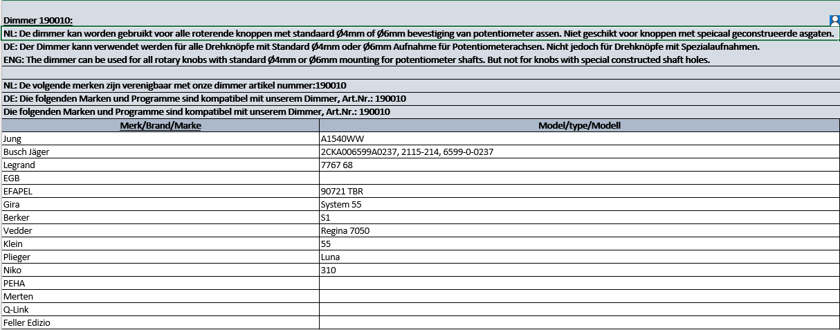 Universele LED dimmer